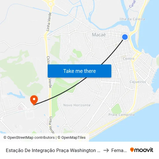Estação De Integração Praça Washington Luiz to Femass map