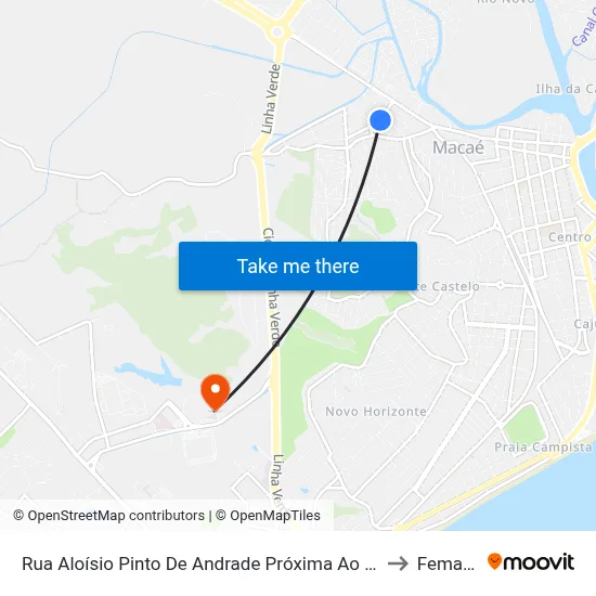 Rua Aloísio Pinto De Andrade Próxima Ao 184 to Femass map