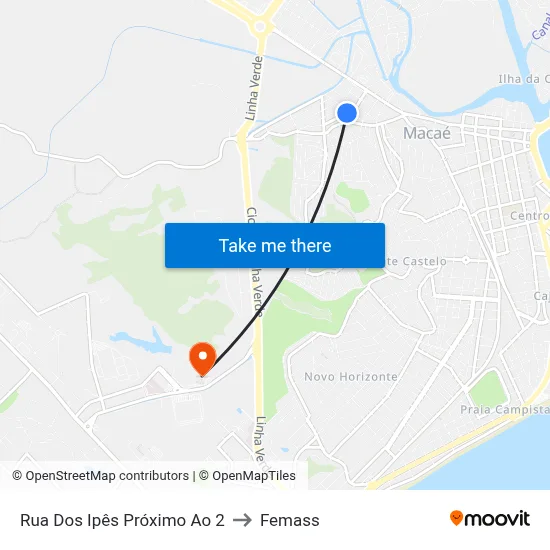 Rua Dos Ipês Próximo Ao 2 to Femass map