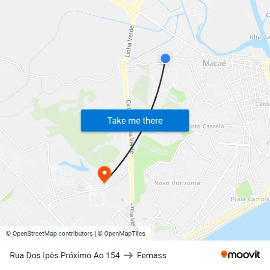Rua Dos Ipês Próximo Ao 154 to Femass map
