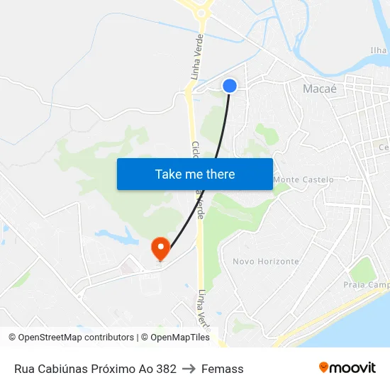 Rua Cabiúnas Próximo Ao 382 to Femass map