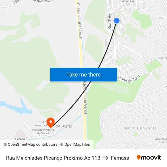 Rua Melchíades Picanço Próximo Ao 113 to Femass map