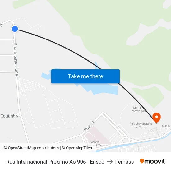 Rua Internacional Próximo Ao 906 | Ensco to Femass map