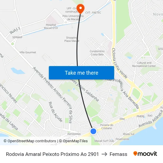 Rodovia Amaral Peixoto Próximo Ao 2901 to Femass map
