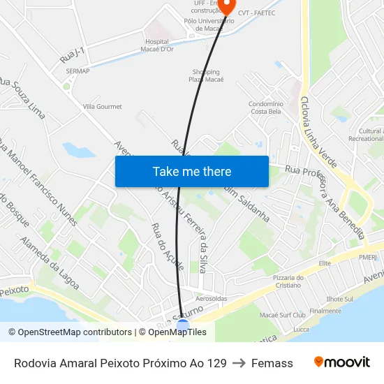 Rodovia Amaral Peixoto Próximo Ao 129 to Femass map