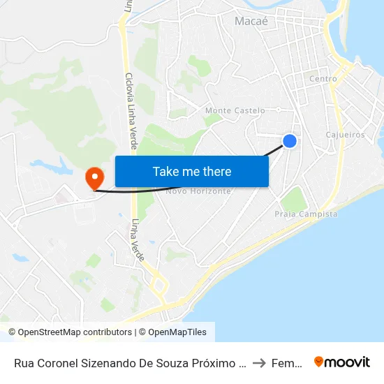 Rua Coronel Sizenando De Souza Próximo Ao 356 to Femass map