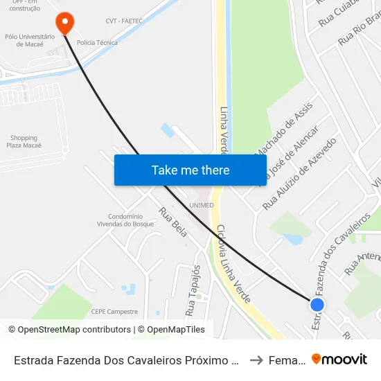Estrada Fazenda Dos Cavaleiros Próximo Ao 370 to Femass map