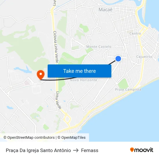 Praça Da Igreja Santo Antônio to Femass map