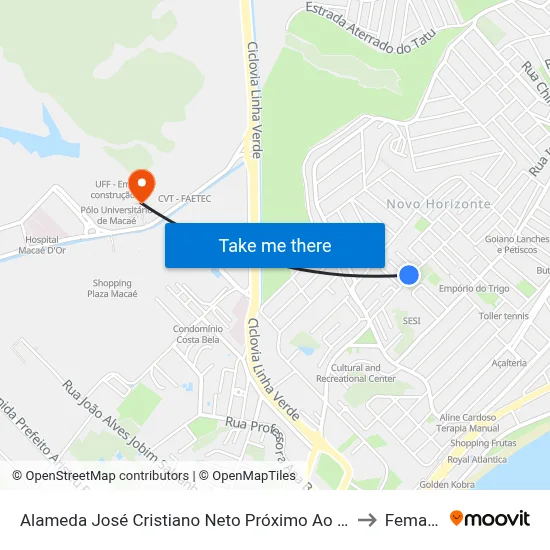 Alameda José Cristiano Neto Próximo Ao 416 to Femass map