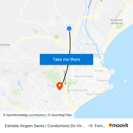 Estrada Virgem Santa | Condomínio Do Virgem Santa to Femass map