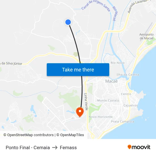 Ponto Final - Cemaia to Femass map