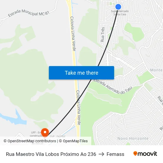 Rua Maestro Vila Lobos Próximo Ao 236 to Femass map