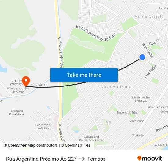 Rua Argentina Próximo Ao 227 to Femass map