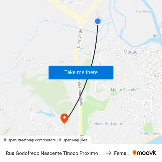 Rua Godofredo Nascente Tinoco Próximo Ao 93 to Femass map