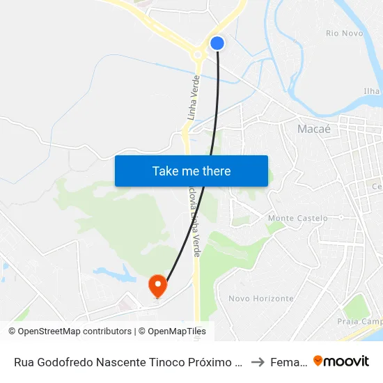 Rua Godofredo Nascente Tinoco Próximo Ao 370 to Femass map