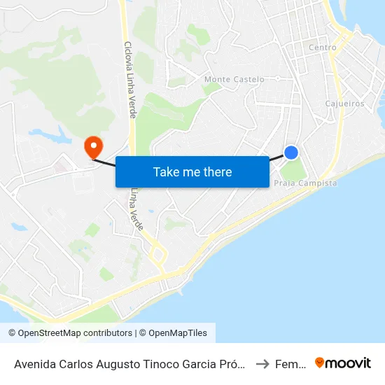 Avenida Carlos Augusto Tinoco Garcia Próximo Ao 373 to Femass map