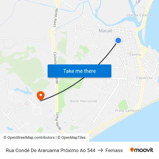 Rua Condé De Araruama Próximo Ao 544 to Femass map