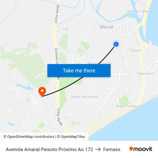 Avenida Amaral Peixoto Próximo Ao 172 to Femass map