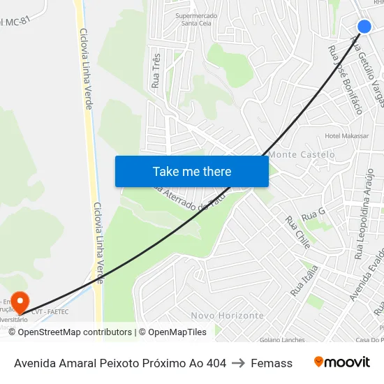 Avenida Amaral Peixoto Próximo Ao 404 to Femass map
