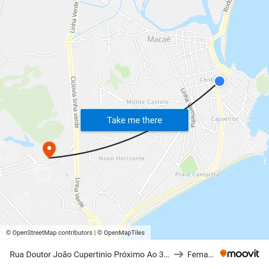 Rua Doutor João Cupertinio Próximo Ao 311 to Femass map
