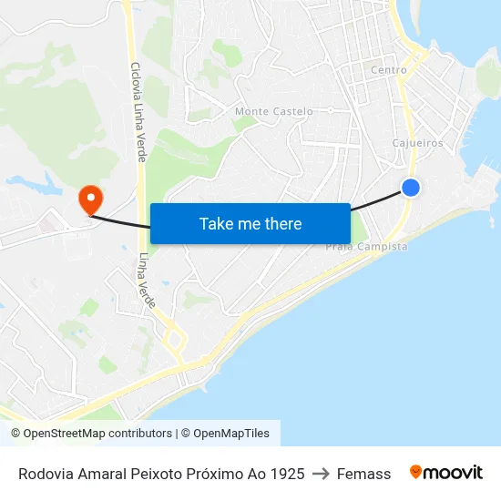 Rodovia Amaral Peixoto Próximo Ao 1925 to Femass map