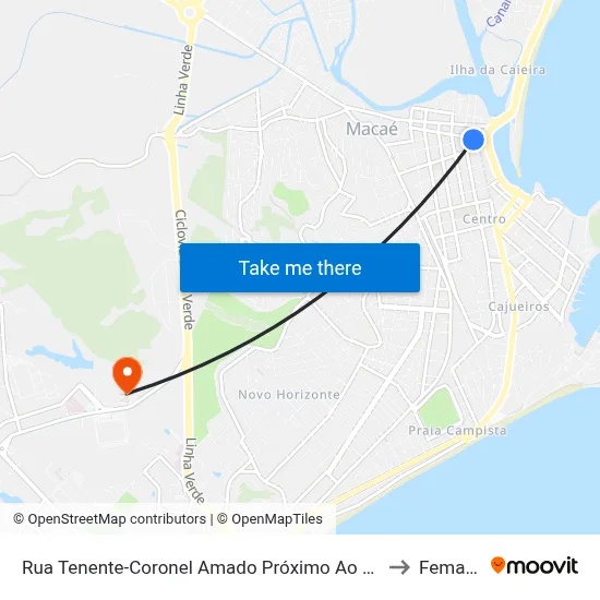 Rua Tenente-Coronel Amado Próximo Ao 724 to Femass map