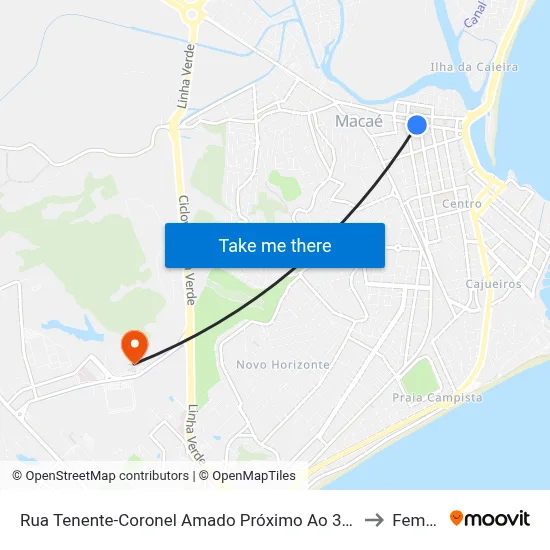 Rua Tenente-Coronel Amado Próximo Ao 325| Unimed to Femass map