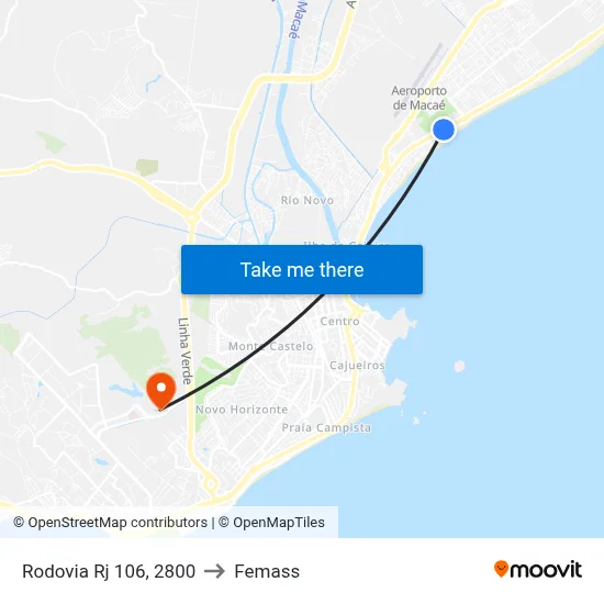 Rodovia Rj 106, 2800 to Femass map