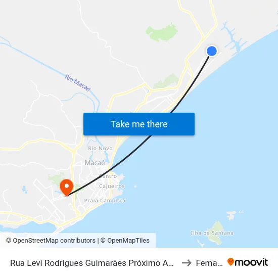 Rua Levi Rodrigues Guimarães Próximo Ao 1976 to Femass map