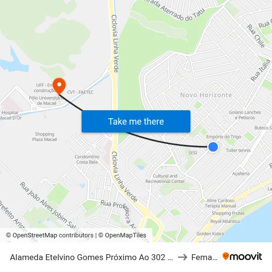 Alameda Etelvino Gomes Próximo Ao 302 | Sesi to Femass map