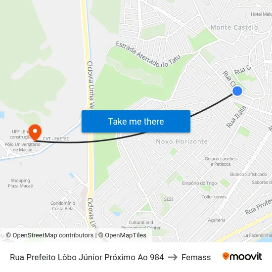 Rua Prefeito Lôbo Júnior Próximo Ao 984 to Femass map