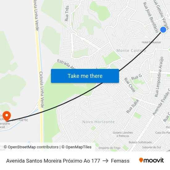 Avenida Santos Moreira Próximo Ao 177 to Femass map