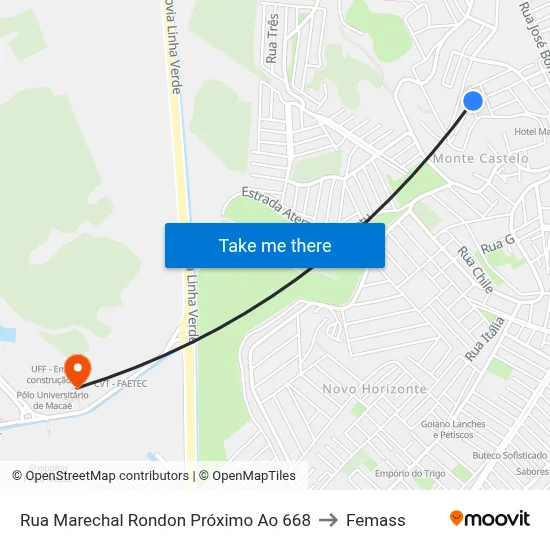 Rua Marechal Rondon Próximo Ao 668 to Femass map