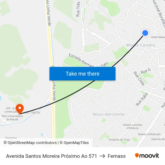 Avenida Santos Moreira Próximo Ao 571 to Femass map