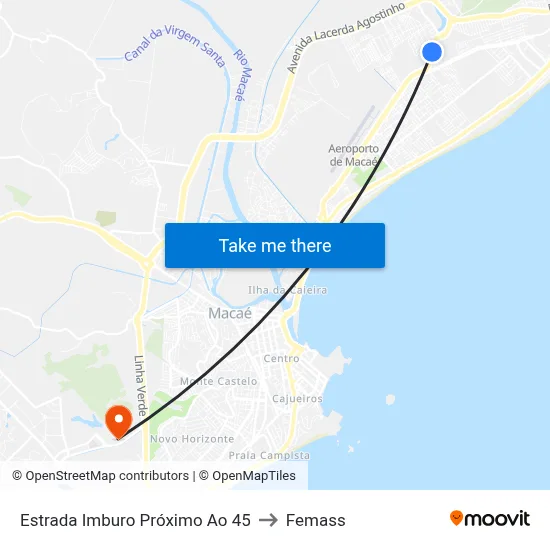 Estrada Imburo Próximo Ao 45 to Femass map