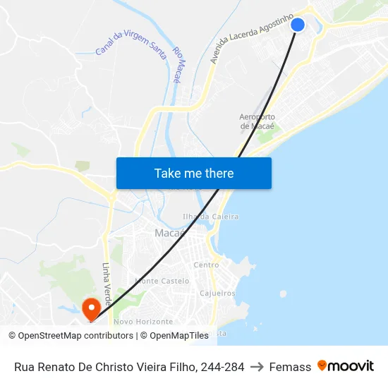 Rua Renato De Christo Vieira Filho, 244-284 to Femass map
