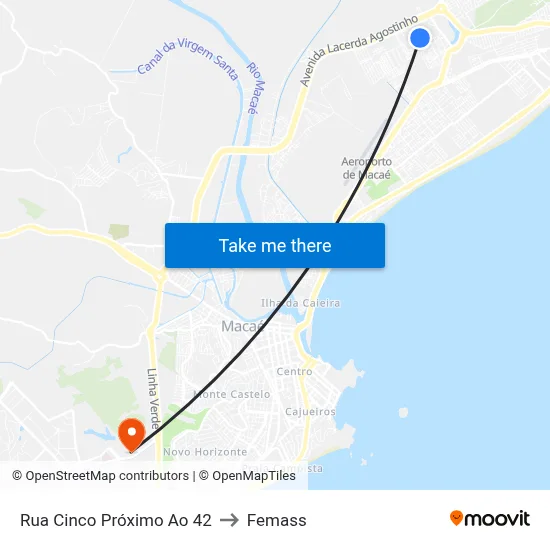 Rua Cinco Próximo Ao 42 to Femass map