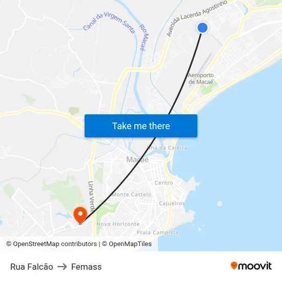Rua Falcão to Femass map