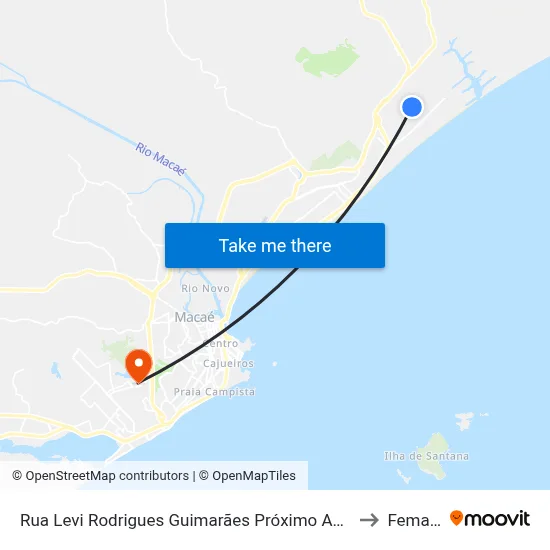 Rua Levi Rodrigues Guimarães Próximo Ao 1347 to Femass map