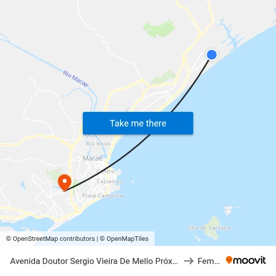 Avenida Doutor Sergio Vieira De Mello Próximo Ao 1871 to Femass map