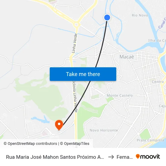 Rua Maria José Mahon Santos Próximo Ao 701 to Femass map