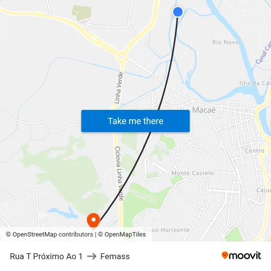 Rua T Próximo Ao 1 to Femass map