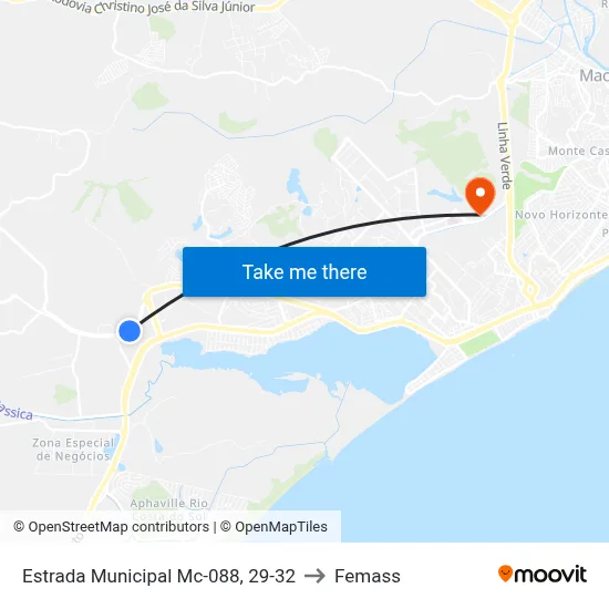Estrada Municipal Mc-088, 29-32 to Femass map
