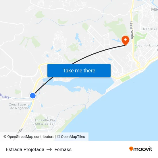 Estrada Projetada to Femass map
