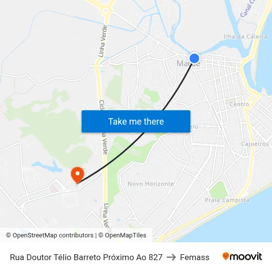 Rua Doutor Télio Barreto Próximo Ao 827 to Femass map