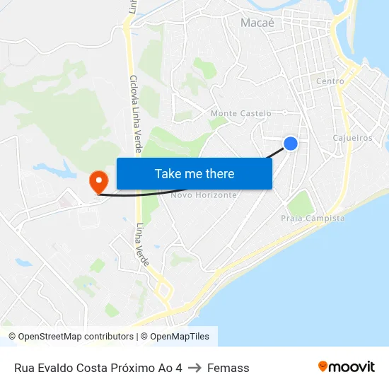 Rua Evaldo Costa Próximo Ao 4 to Femass map