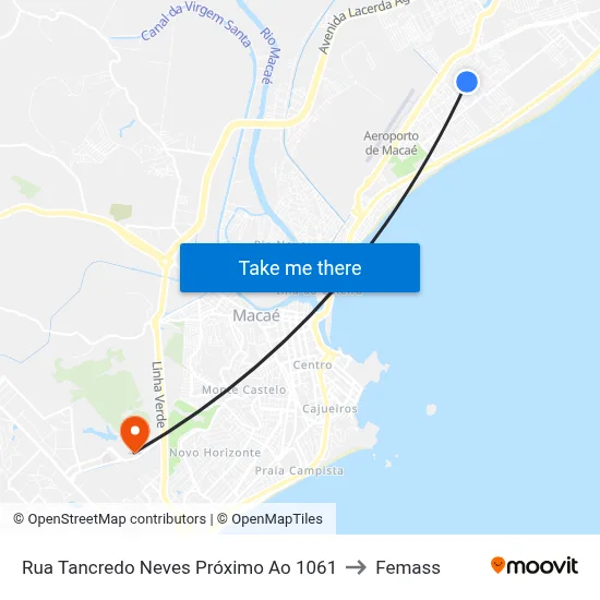 Rua Tancredo Neves Próximo Ao 1061 to Femass map