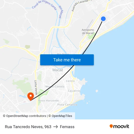 Rua Tancredo Neves, 963 to Femass map