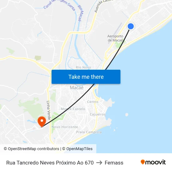 Rua Tancredo Neves Próximo Ao 670 to Femass map