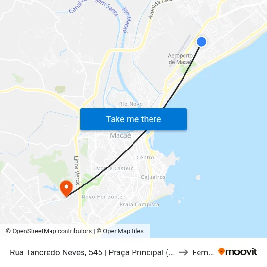 Rua Tancredo Neves, 545 | Praça Principal (Sentido Centro) to Femass map